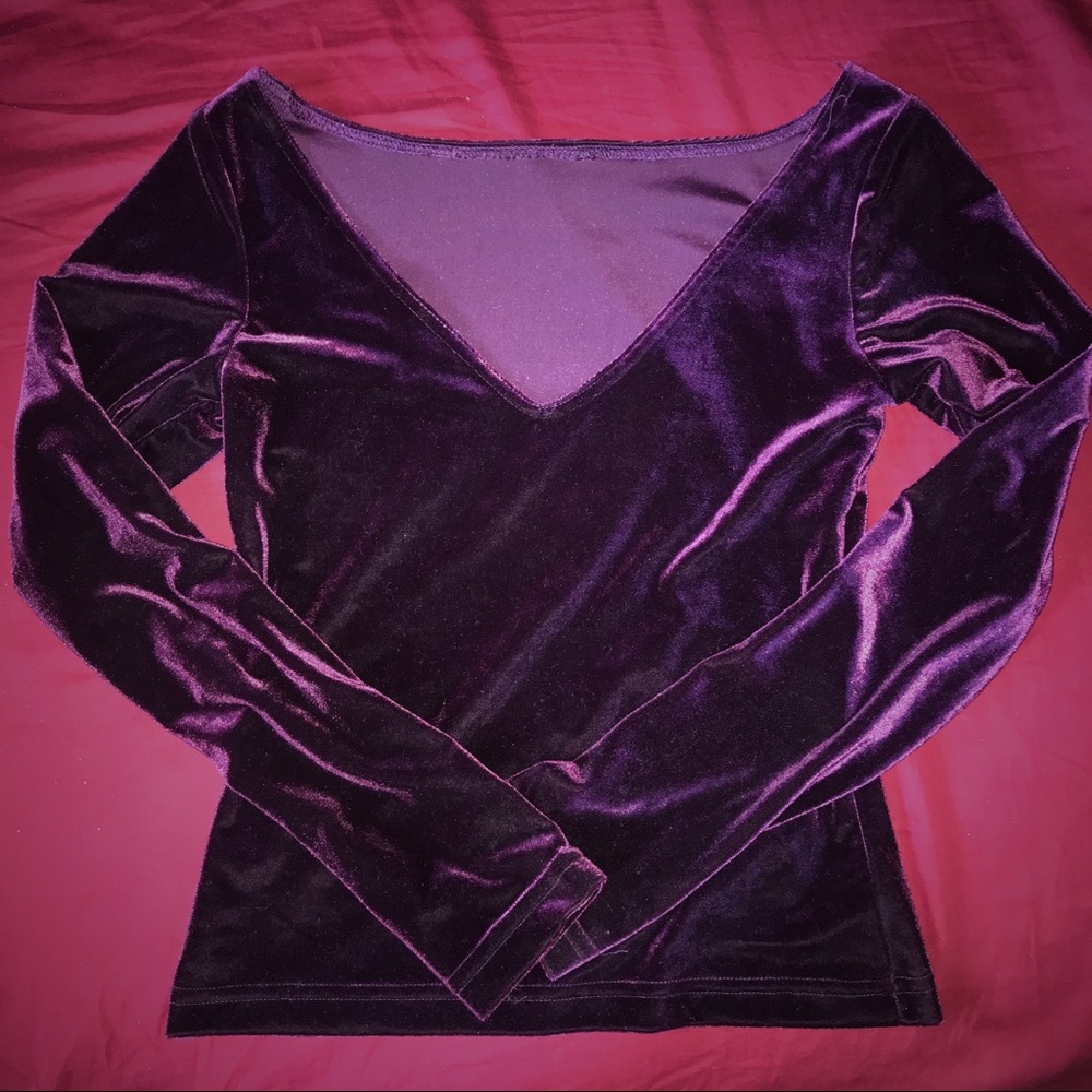 Wrapper V-Neck Velvet Long Sleeve